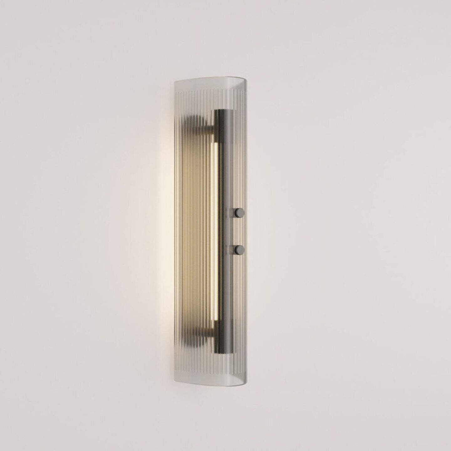 Torii Sconce Ribbed Clear & Silver Grey